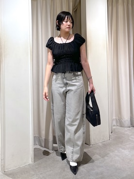 「シャーリング」｜harukaさん（レディース・158cm）の夏コーディネート