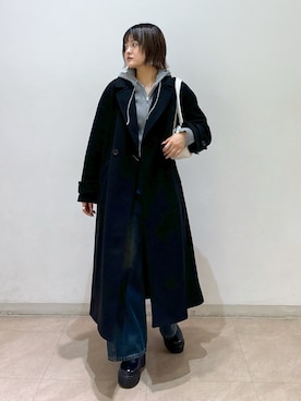 「FREE'S MART（フリーズマート）のアイテム（チェスターコート）」を使った、harukaさん（レディース・158cm）の秋コーディネート