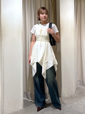 「レイヤードstyle」｜「アイテム（ワンピース/ドレス）」を使った、harukaさん（レディース・158cm）の夏コーディネート