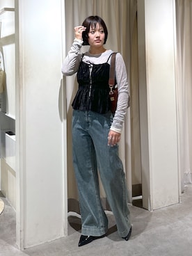 「アイテム（その他トップス）」を使った、harukaさん（レディース・158cm）の秋コーディネート