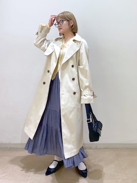 「FREE'S MART（フリーズマート）のアイテム（トレンチコート）」を使った、harukaさん（レディース・158cm）の春コーディネート