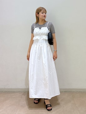 「ラメニット」｜「アイテム（ワンピース/ドレス）」を使った、harukaさん（レディース・158cm）の夏コーディネート