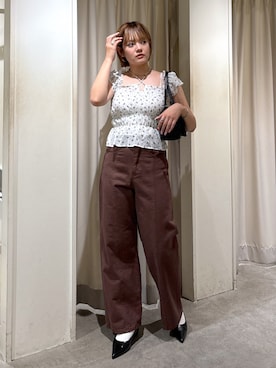 「小花柄」｜harukaさん（レディース・158cm）の夏コーディネート