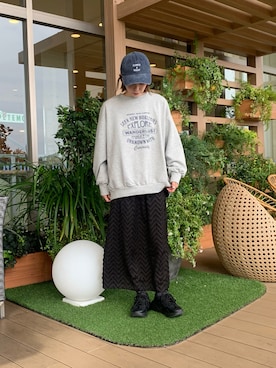 「Samansa Mos2 blue（サマンサモスモスブルー）のアイテム（帽子）」を使った、か わ ぐ ちさん（レディース・155cm）の秋コーディネート