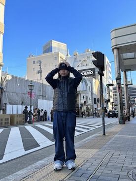 「schott(ショット)のアイテム(ベスト)」を使った、麟太朗さん(メンズ・176cm)の冬コーディネート