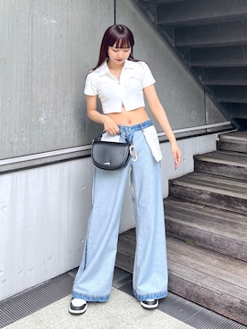「x-girl_ootd」｜meiさん（レディース・165cm）の春コーディネート