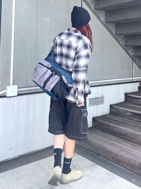 「アイテム（バッグ、ブルー系）」を使った、⭐︎さん（レディース・165cm）の春コーディネート