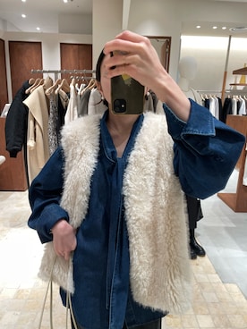 「GALLARDAGALANTE（ガリャルダガランテ）のデニムボウタイブラウス（シャツ/ブラウス）」を使った、gg_chisatoooさん（レディース・152cm）の秋コーディネート