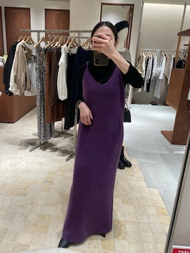 「アイテム（ワンピース/ドレス、パープル系）」を使った、gg_chisatoooさん（レディース・152cm）の秋コーディネート