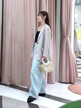 「アイテム（テーラードジャケット）」を使った、karenlabonさん（レディース・159cm）の夏コーディネート