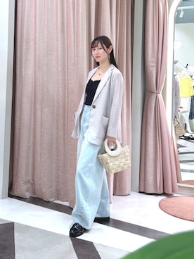 「La boutique BonBon（ラブティックボンボン）のアイテム（テーラードジャケット）」を使った、karenlabonさん（レディース・159cm）の夏コーディネート