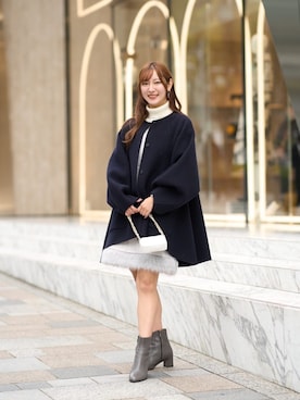 「La boutique BonBon（ラブティックボンボン）の【miki監修カラーあり・チクチクしない】リブタートルニット（ニット/セーター）」を使った、karenlabonさん（レディース・159cm）の秋コーディネート