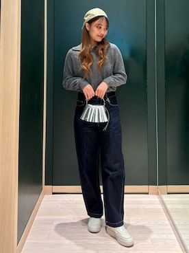 「アイテム（ハンチング/ベレー帽、ベージュ系）」を使った、makiさん（レディース・162cm）の秋コーディネート