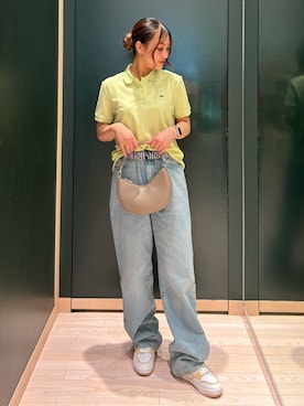 「LACOSTE（ラコステ）のアイテム」を使った、makiさん（レディース・162cm）の春コーディネート