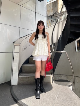 「アイテム（ブーツ）」を使った、Chiseさん（レディース・155cm）の夏コーディネート