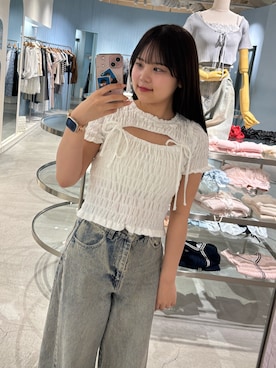 「Chico（チコ）のアイテム（Tシャツ/カットソー）」を使った、Chiseさん（レディース・155cm）の春コーディネート