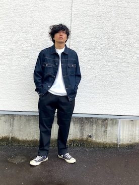 「アイテム（デニムジャケット）」を使った、力也さん（メンズ・161cm・20代）の秋コーディネート