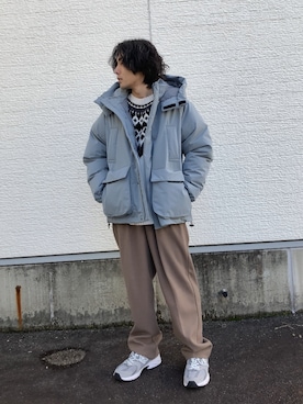 「アイテム（ダウンジャケット/コート）」を使った、力也さん（メンズ・161cm・20代）の秋コーディネート