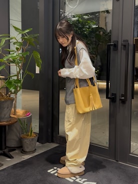 「RODE SKO（ロデスコ）のアイテム（バッグ）」を使った、ゆめさん（レディース・148cm）の春コーディネート