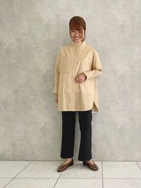 「チュニック」｜「アイテム（スリッポン）」を使った、ヤマシタさん（レディース・163cm）の夏コーディネート