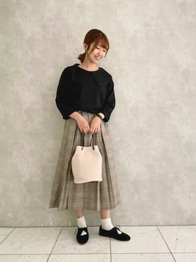 「アイテム（バッグ、ホワイト系）」を使った、ヤマシタさん（レディース・163cm）の夏コーディネート