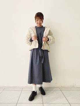 「POU DOU DOU（プードゥドゥ）のアイテム（ブルゾン）」を使った、ヤマシタさん（レディース・163cm）の冬コーディネート