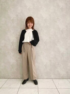 「ネコ」｜「アイテム（その他シューズ）」を使った、ヤマシタさん（レディース・163cm）の秋コーディネート