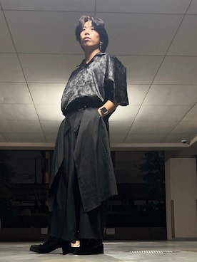 「Ellno Loset（エルノロゼット）のアイテム（スカート）」を使った、masakiさん（メンズ・169cm）の秋コーディネート