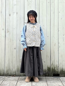 「Samansa Mos2（サマンサ モスモス）のアイテム（ブーツ）」を使った、カリンさん（レディース・149cm）の冬コーディネート