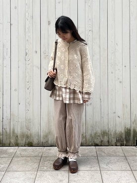 「Samansa Mos2（サマンサ モスモス）のアイテム（ショルダーバッグ）」を使った、カリンさん（レディース・149cm）の春コーディネート