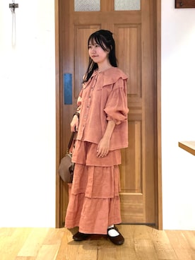「TSUHARU by Samansa Mos2（ツハルバイサマンサモスモス）のアイテム」を使った、カリンさん（骨格ウェーブ・レディース・149cm）の夏コーディネート