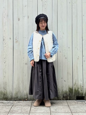 「Samansa Mos2（サマンサ モスモス）のアイテム（ブーツ）」を使った、カリンさん（レディース・149cm）の冬コーディネート