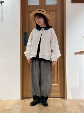 「kazumiコラボ」｜「アイテム（ジャケット/アウター）」を使った、カリンさん（レディース・149cm）の冬コーディネート