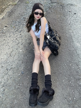 「アイテム（スリッポン）」を使った、SAYAKA🌙さん（レディース・158cm）の夏コーディネート