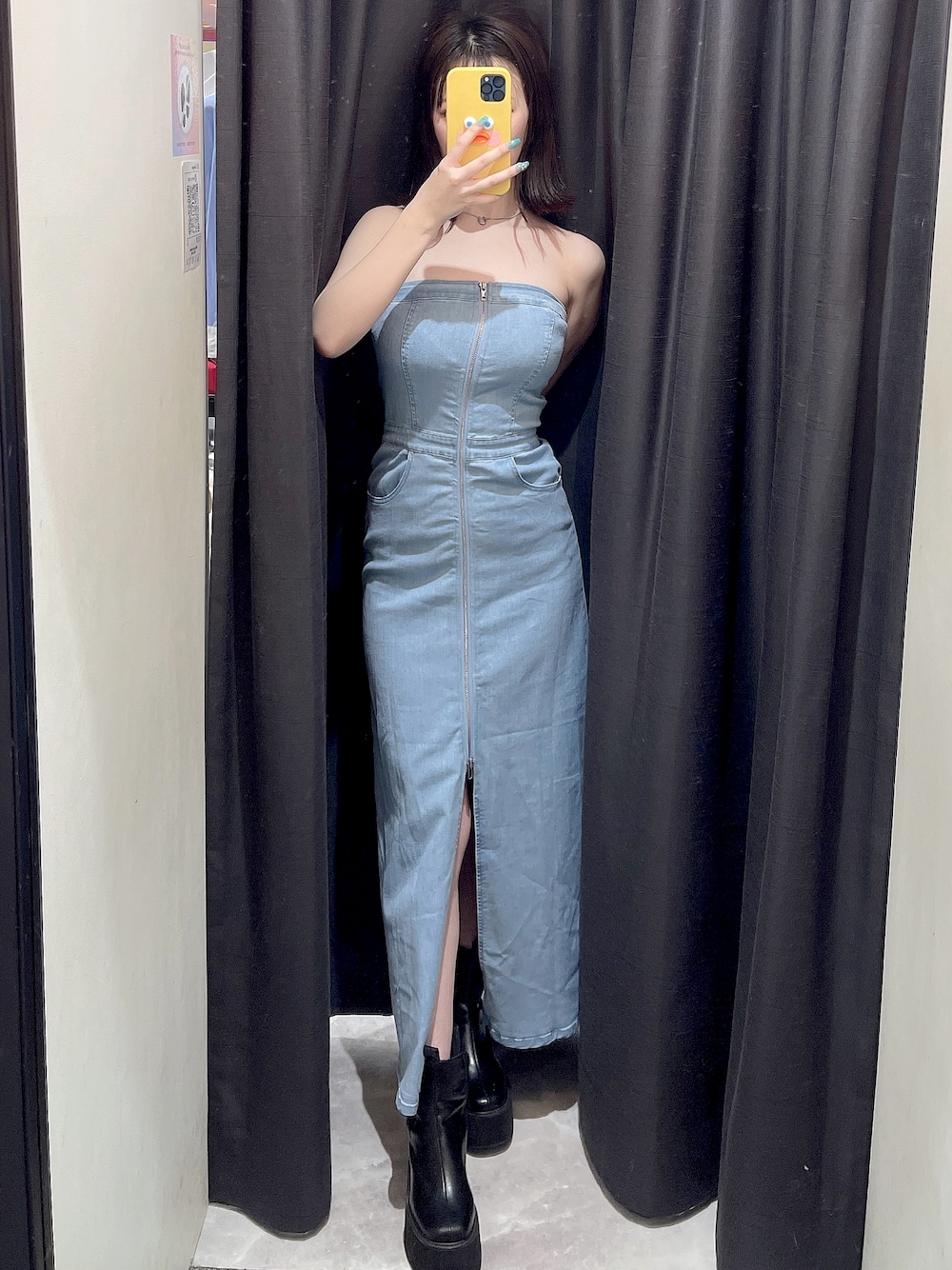 ENVYM（アンビー）の「デニムベアワンピース（ワンピース）」 - WEAR