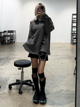 「アイテム（レッグウェア）」を使った、あおいさん（レディース・159cm）の秋コーディネート