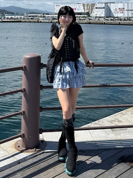 「grounds（グラウンズ）のアイテム」を使った、あおいさん（レディース・159cm）の夏コーディネート