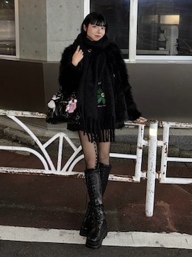 「EMODA（エモダ）のアイテム」を使った、あおいさん（レディース・159cm）の冬コーディネート