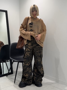 「アイテム（カーゴパンツ）」を使った、imao02さん（レディース・159cm）の秋コーディネート