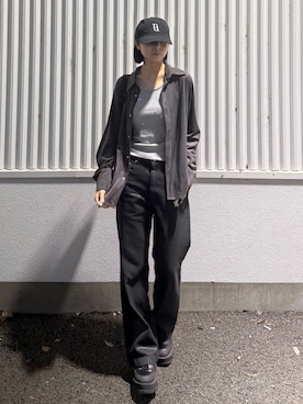 「CLEL（クレイル）のアイテム（パンツ）」を使った、あおいさん（レディース・159cm）の秋コーディネート