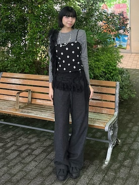 「CLEL（クレイル）のアイテム」を使った、あおいさん（レディース・159cm）の秋コーディネート