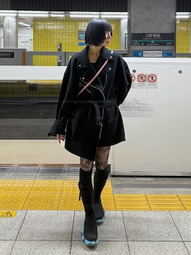 「Ameri（アメリ）のアイテム」を使った、あおいさん（レディース・159cm）の冬コーディネート