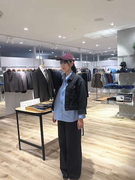 「秋のシャツ着こなし術」｜「アイテム（帽子）」を使った、あやさん（レディース・165cm）の秋コーディネート