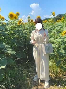 「アイテム（オールインワン・サロペット）」を使った、りかさん（レディース・157cm）の夏コーディネート