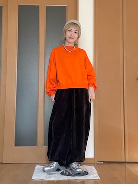 「アイテム（スウェット）」を使った、ゆきなさん（レディース・154cm）の秋コーディネート