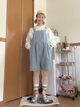 「studio CLIP（スタディオクリップ）の《days》アソートバンドシャツ（シャツ/ブラウス、その他）」を使った、ゆきなさん（レディース・154cm）の春コーディネート