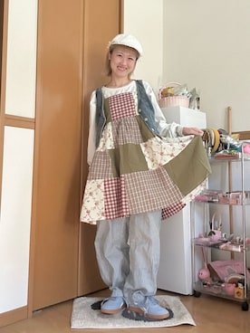 「GAP（ギャップ）のアイテム（パンツ）」を使った、ゆきなさん（レディース・154cm）の春コーディネート