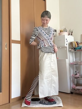 「Candy Stripper（キャンディストリッパー）のアイテム」を使った、ゆきなさん（レディース・154cm）の春コーディネート