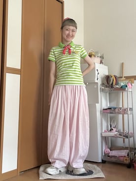 「studio CLIP（スタディオクリップ）のアイテム」を使った、ゆきなさん（レディース・154cm）の夏コーディネート