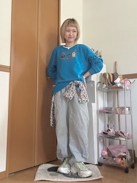 「GAP（ギャップ）のアイテム（パンツ）」を使った、ゆきなさん（レディース・154cm）の春コーディネート